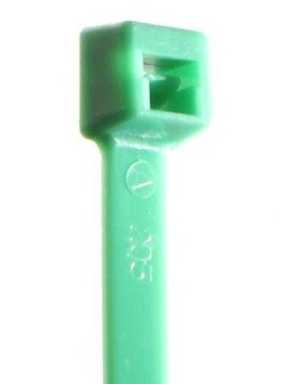 4" #18 lb Minature Green Cable Ties 100/Pkg. - Click Image to Close